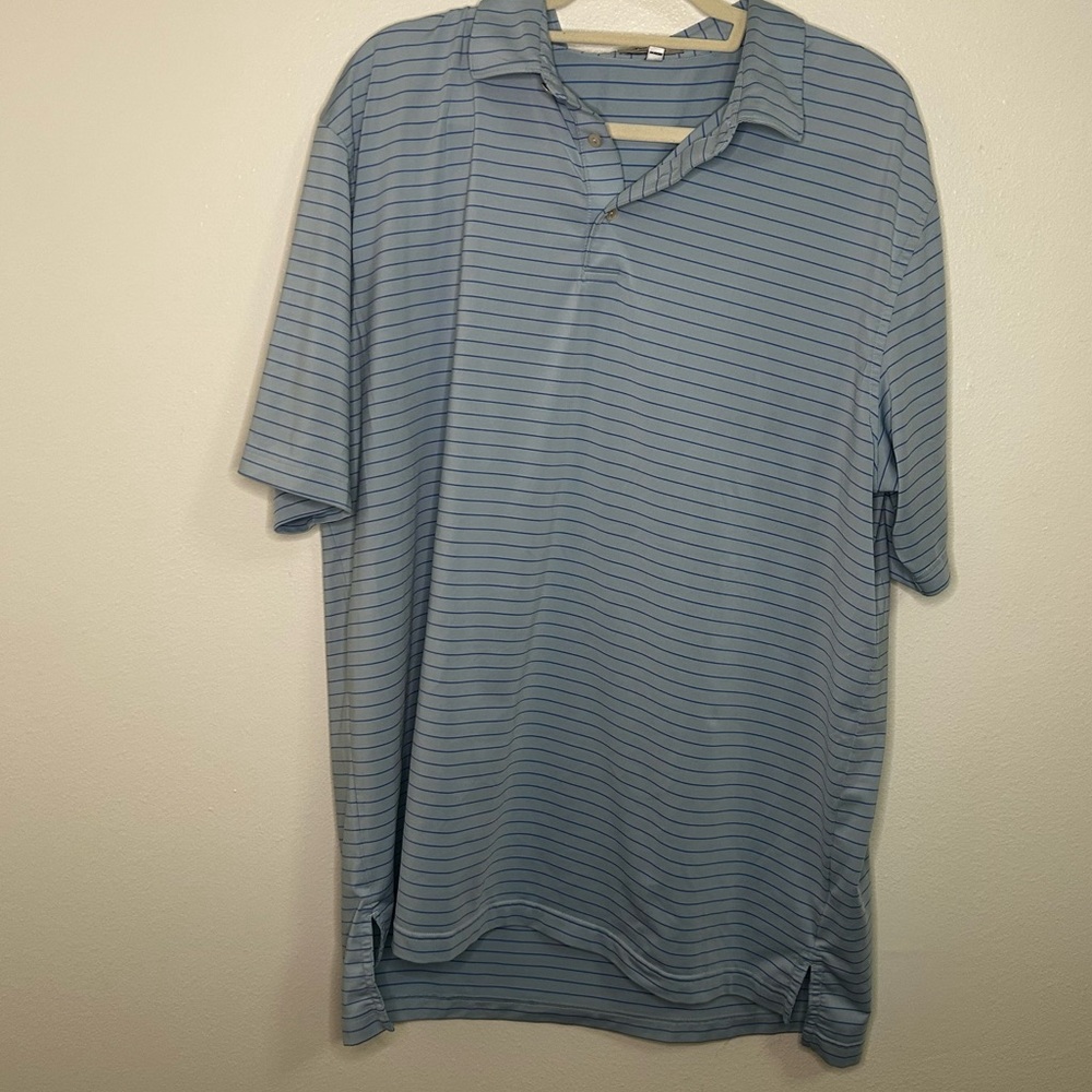 Peter Millar blue striped performance polo